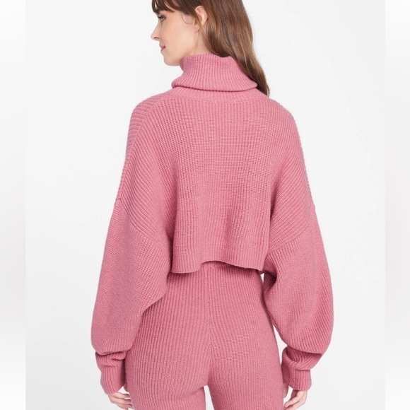 Alloy Apparel Ribbed Knit Turtleneck Sweater Cropped Barbicore Size XL…Y2K - Picture 5 of 9